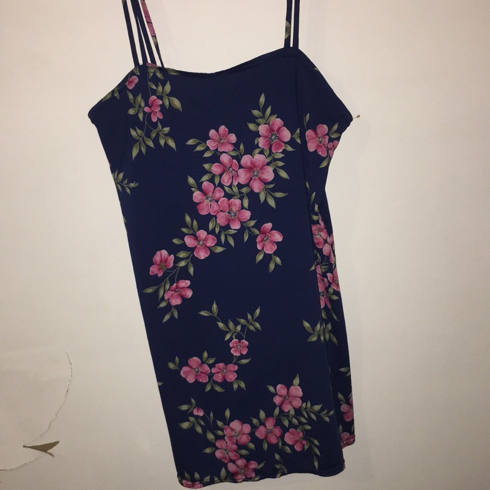 Blue Floral Short Dress